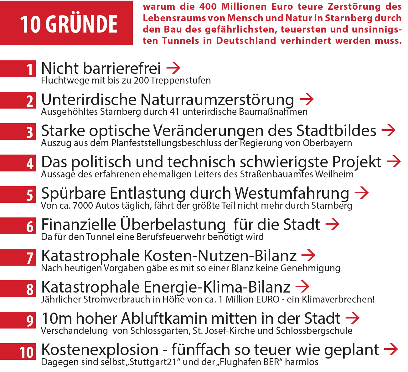 10 gute Gründe gegen einen schlechten Tunnel
